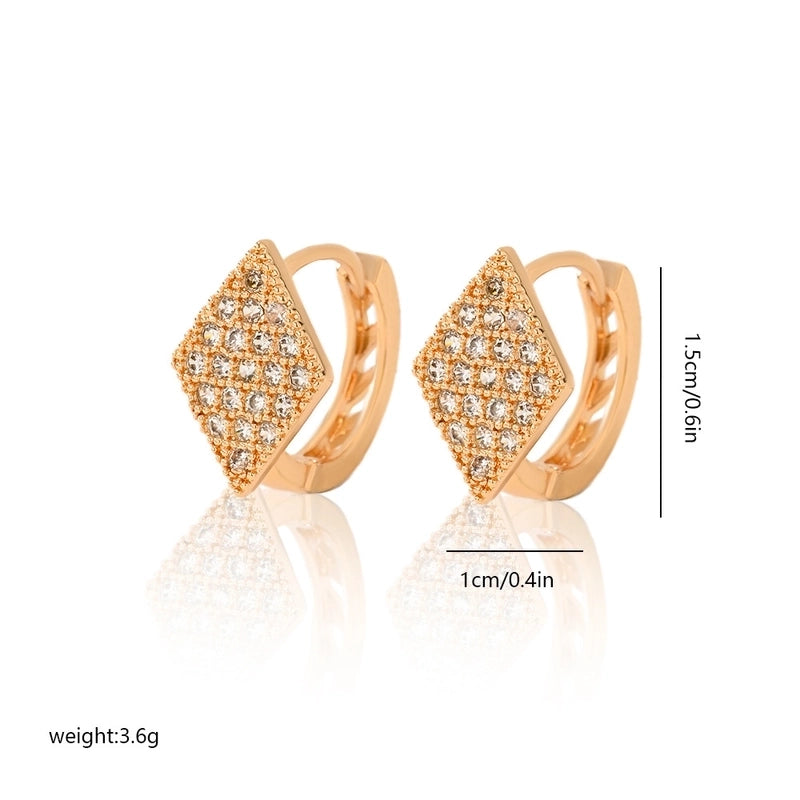 1 Pair Minimalist Solid Color Copper Zircon Earrings