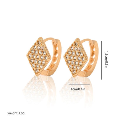 1 Pair Minimalist Solid Color Copper Zircon Earrings