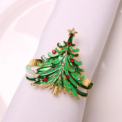Cute Christmas Tree Santa Claus Alloy Napkin Rings 1 Set Of 6