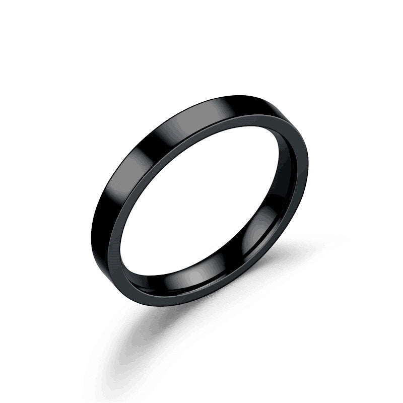 Minimalist Solid Color Titanium Steel Polishing Plating Rings