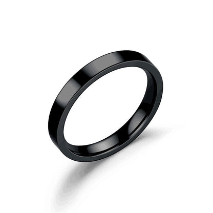 Minimalist Solid Color Titanium Steel Polishing Plating Rings