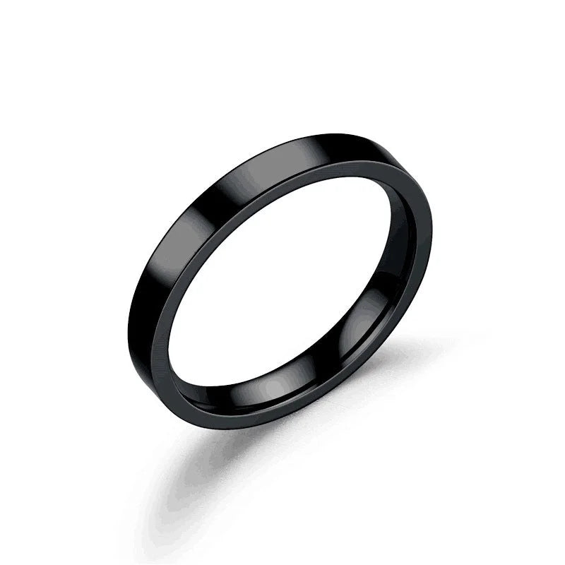 Minimalist Solid Color Titanium Steel Polishing Plating Rings