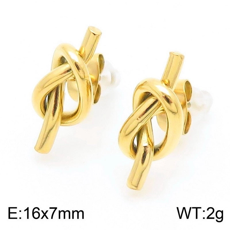 1 Pair Vintage Style Geometric Plating 304 Stainless Steel 18K Gold Plated Ear Studs