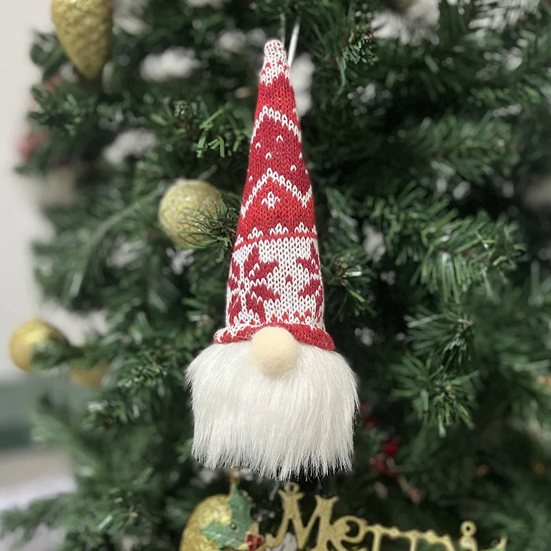 Christmas Decoration With Lights Glowing Faceless Old Man Forest Pendant Christmas Tree Pendant Decoration