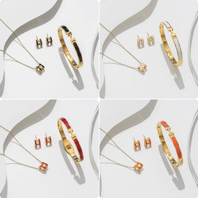 Moderate Luxury Letter Text Number Titanium Steel 18K Gold Plated Necklaces