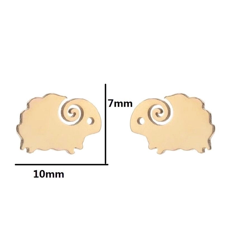 1 Pair Minimalist Animal Plating 304 Stainless Steel 18K Gold Plated Ear Studs