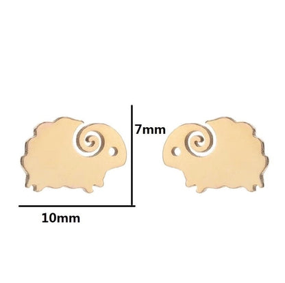 1 Pair Minimalist Animal 304 Stainless Steel 18K Gold Plated Ear Studs