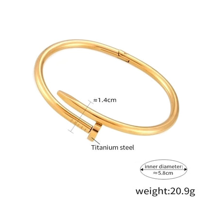 Basic Modern Style Classic Style Geometric Titanium Steel 18K Gold Plated Wristband Bangle In Bulk