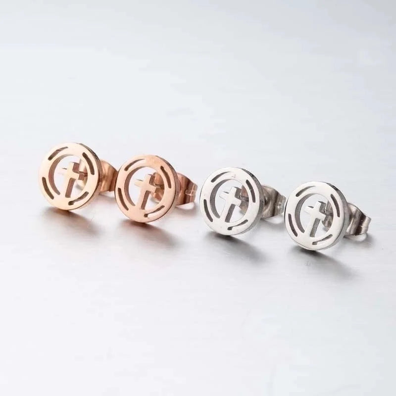 1 Pair Fashion Star Moon Tree Plating Hollow Out 304 Stainless Steel 18K Gold Plated Ear Studs