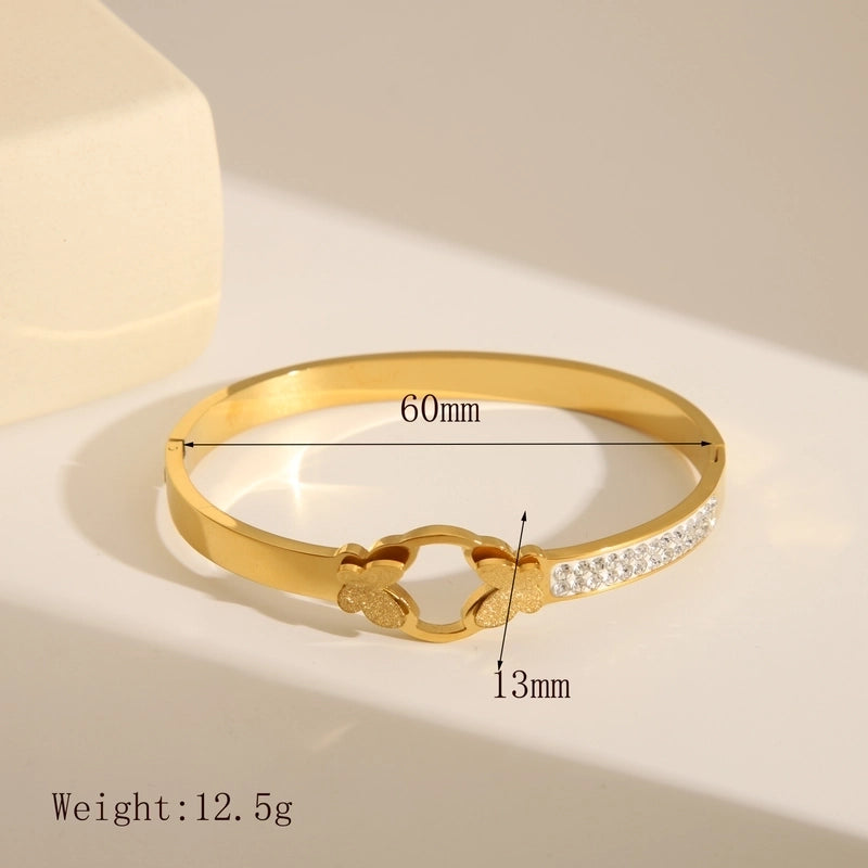 Retro Exaggerated Classic Style Cross Snake 304 Stainless Steel 18K Gold Plated Bangle In Bulk