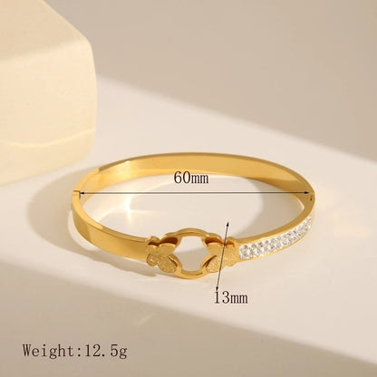 Retro Exaggerated Classic Style Cross Snake 304 Stainless Steel 18K Gold Plated Bangle In Bulk