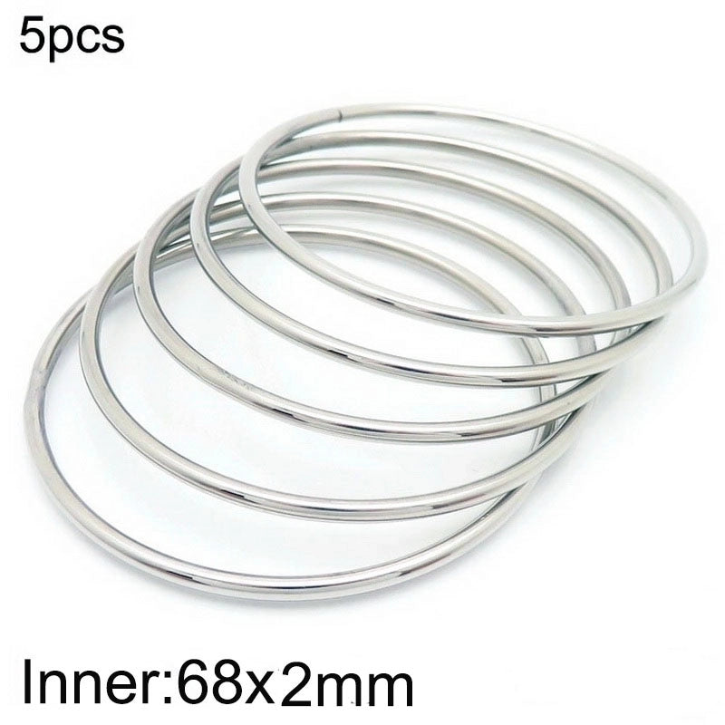 304 Stainless Steel 18K Gold Plated Minimalist Round Solid Color Bangle