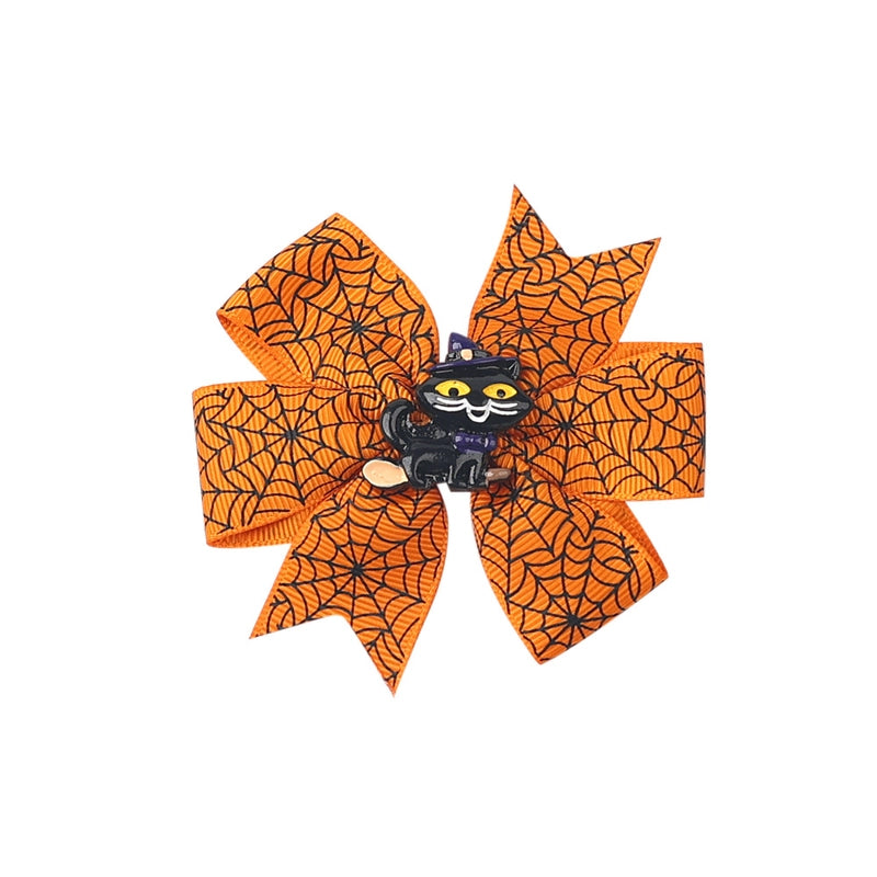 Halloween Funny Halloween Pattern Rib Ribbon Party Hairpin