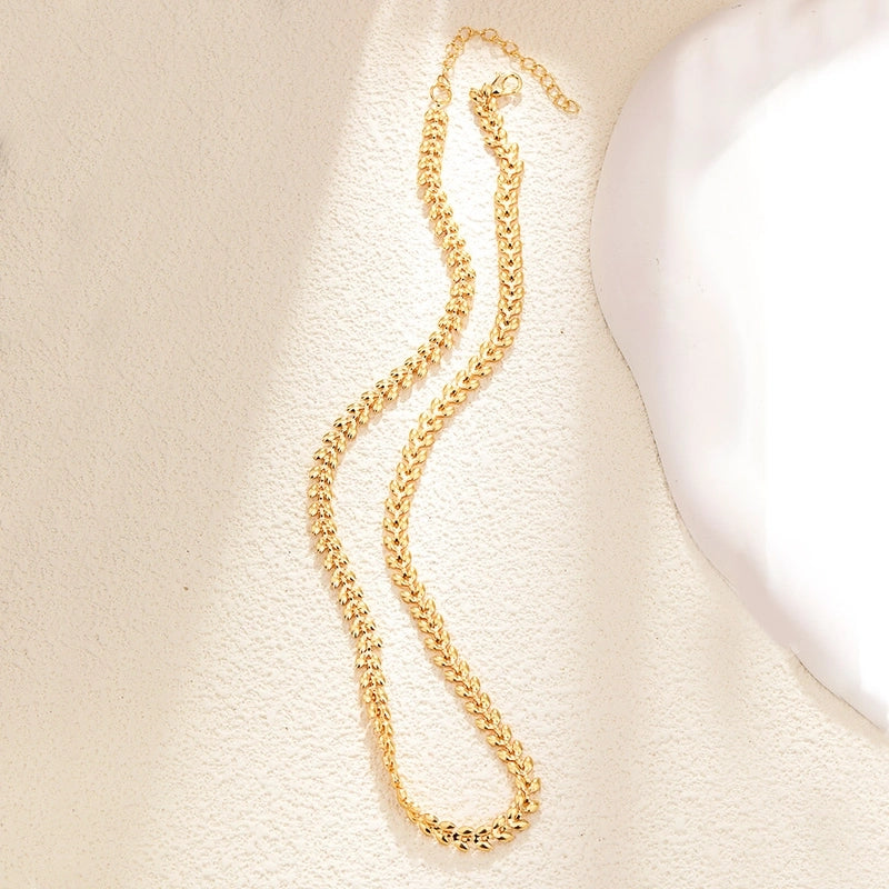 Sweet Water Droplets Heart Shape Gold Plated Artificial Crystal Copper Necklace