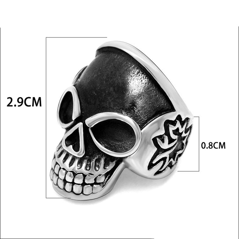 Retro Funny Punk Skull 304 Stainless Steel Polishing Rings