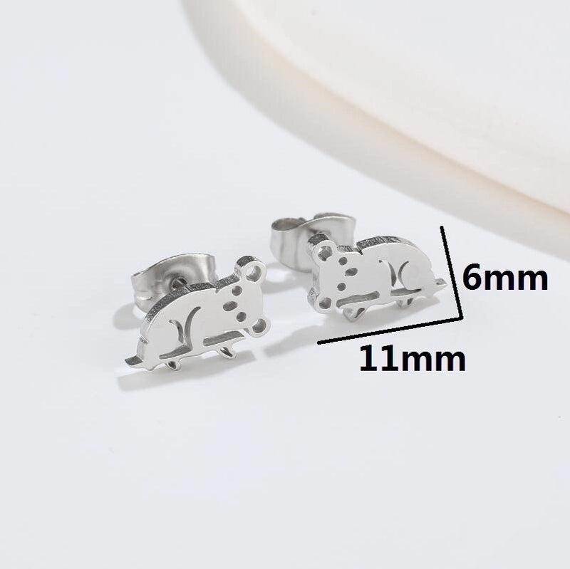 1 Pair Fashion Animal 304 Stainless Steel 18K Gold Plated Ear Studs