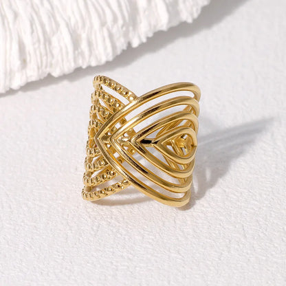 Stripe Geometric Stainless Steel Electroplating Rings