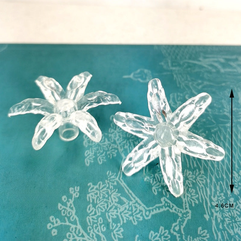 10 Pieces Transparent Round Ball Snowflake Small Five-star Christmas Tree Light String Accessories Five-pointed Star Tree Top Star Christmas Decoration