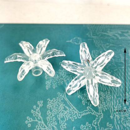 10 Pieces Transparent Round Ball Snowflake Small Five-star Christmas Tree Light String Accessories Five-pointed Star Tree Top Star Christmas Decoration