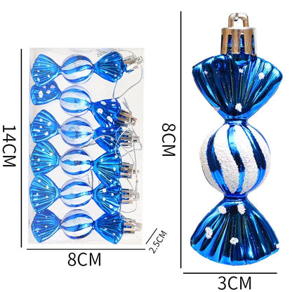 Christmas Mini Round Candy Ornaments Christmas Tree Ornaments Electroplating Plastic Painted Ball Candy Hanging Props