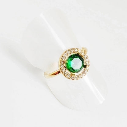 304 Stainless Steel Titanium Steel 18K Gold Plated Minimalist Round Oval Rhinestones Zircon Open Rings