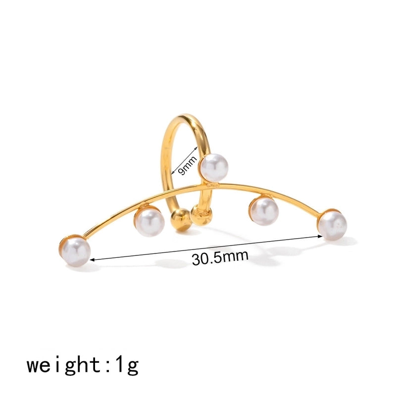 1 Piece IG Style Classic Style Geometric 304 Stainless Steel Zircon 18K Gold Plated Ear Cuffs