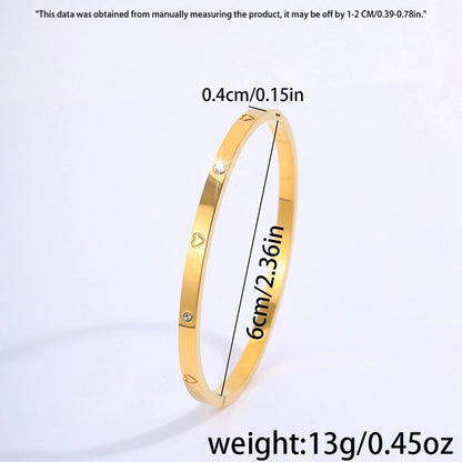 Elegant Luxurious Minimalist Heart Shape 304 Stainless Steel Bangle In Bulk