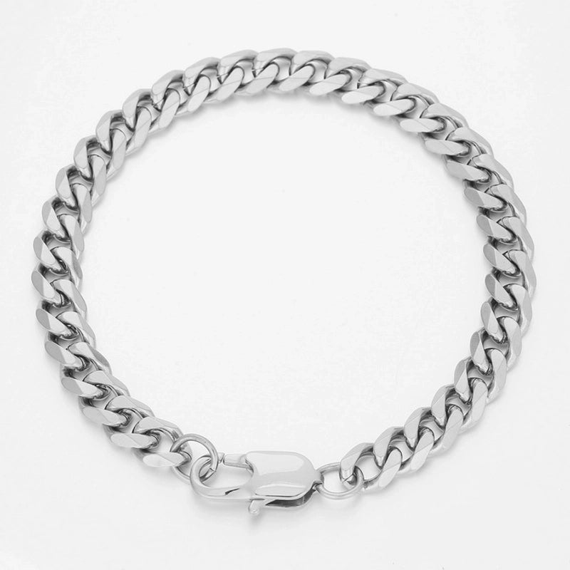 Hip-Hop Geometric Titanium Steel 18K Gold Plated Plating Bracelets Necklace