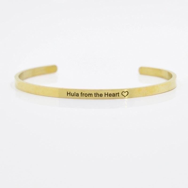 Minimalist Letter Stainless Steel Bangle