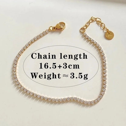 Modern Style Minimalist Heart Shape 304 Stainless Steel Zircon 16K Gold Plated White Gold Plated Gold Plated Plating Bracelets Necklace