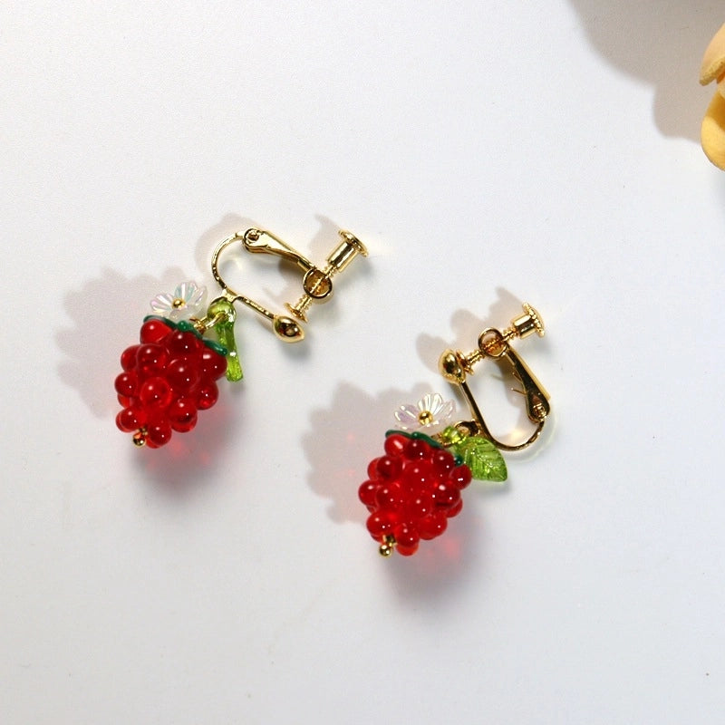 Popular Flower Earrings Chinese Advanced Color Creative Ear Hook Fresh Sweet Vitality Plant Pendant Jewelry