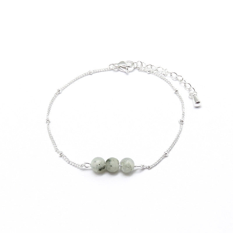 Minimalist Classic Style Geometric Stainless Steel Natural Stone Bracelets