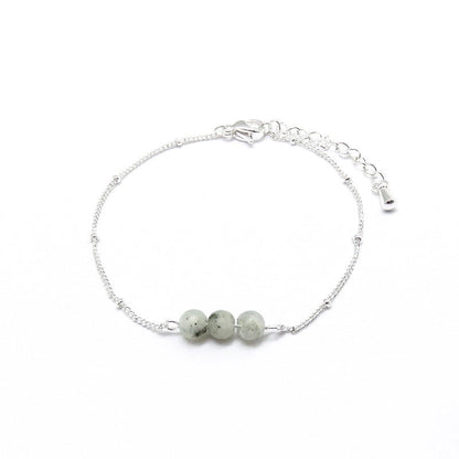 Minimalist Classic Style Geometric Stainless Steel Natural Stone Bracelets