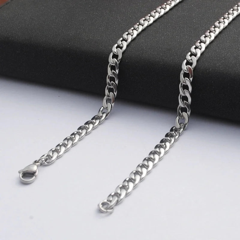 2 Pieces Minimalist Solid Color Stainless Steel Plating Necklace Chain 1 Piece