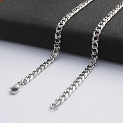 2 Pieces Minimalist Solid Color Stainless Steel Plating Necklace Chain 1 Piece