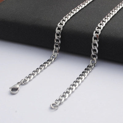 2 Pieces Minimalist Solid Color Stainless Steel Plating Necklace Chain 1 Piece