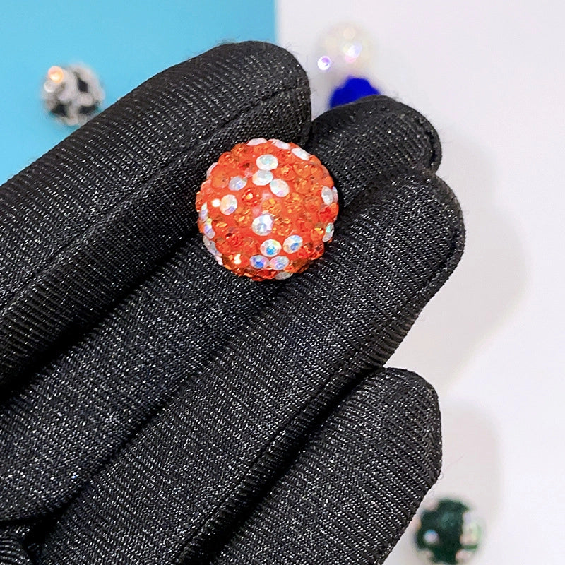 K16 Stars Diamond Ball Color Straight Hole Soft Clay Beads Mobile Phone Chain Bag Chain Diy Jewelry Accessories Beaded