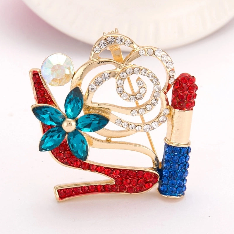 Princess Glam Cute Gem Colorful Shoe Artificial Gemstones Alloy Metal Plating Diamond Artificial Rhinestones Diamond Women'S Girl'S Brooches