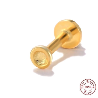 1 Piece Ear Cartilage Rings & Studs Minimalist Geometric 925 Sterling Silver Plating Inlay Zircon