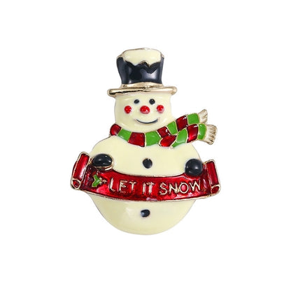 Cartoon Style Pin Christmas Tree Alloy Enamel Rhinestones Unisex Brooches