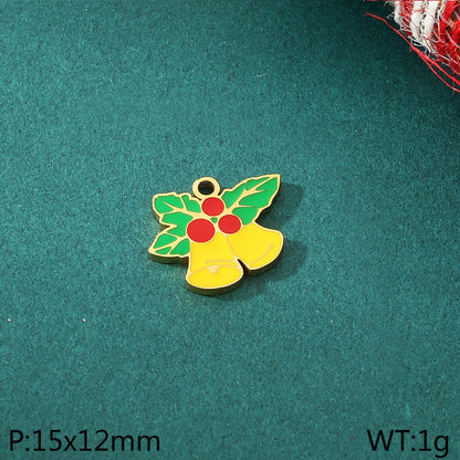 Christmas Elements Series Diy Accessories Stainless Steel Elk Santa Claus Snowflake Gloves Pendant