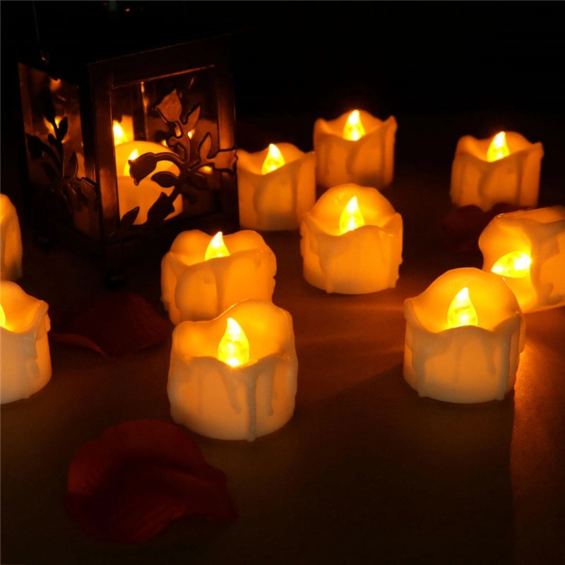 Christmas Gift Tea Wax Candle Set Simulated Cr2032 Electronic Candle Christmas Easter Led Light