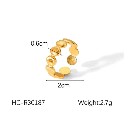 Classic Style Irregular Geometric 304 Stainless Steel Titanium Steel 18K Gold Plated Open Rings