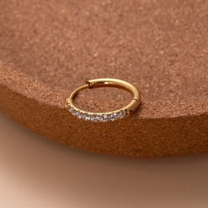 1 Piece Ear Cartilage Rings & Studs Minimalist Classic Style Shiny Round 316L Stainless Steel Plating Inlay Zircon