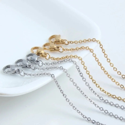 2 Pieces Hip-Hop Minimalist Solid Color 304 Stainless Steel Plating Necklace