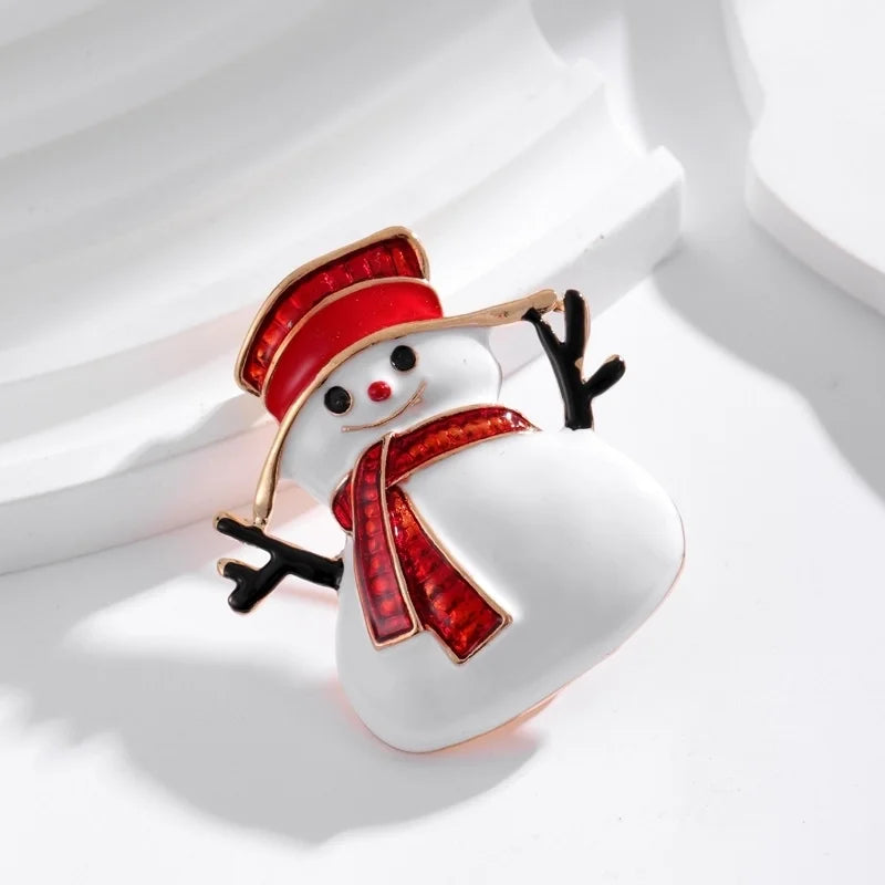 IG Style Cartoon Style Minimalist Tree Snowman Snowflake Alloy Enamel Inlay Rhinestones Unisex Brooches