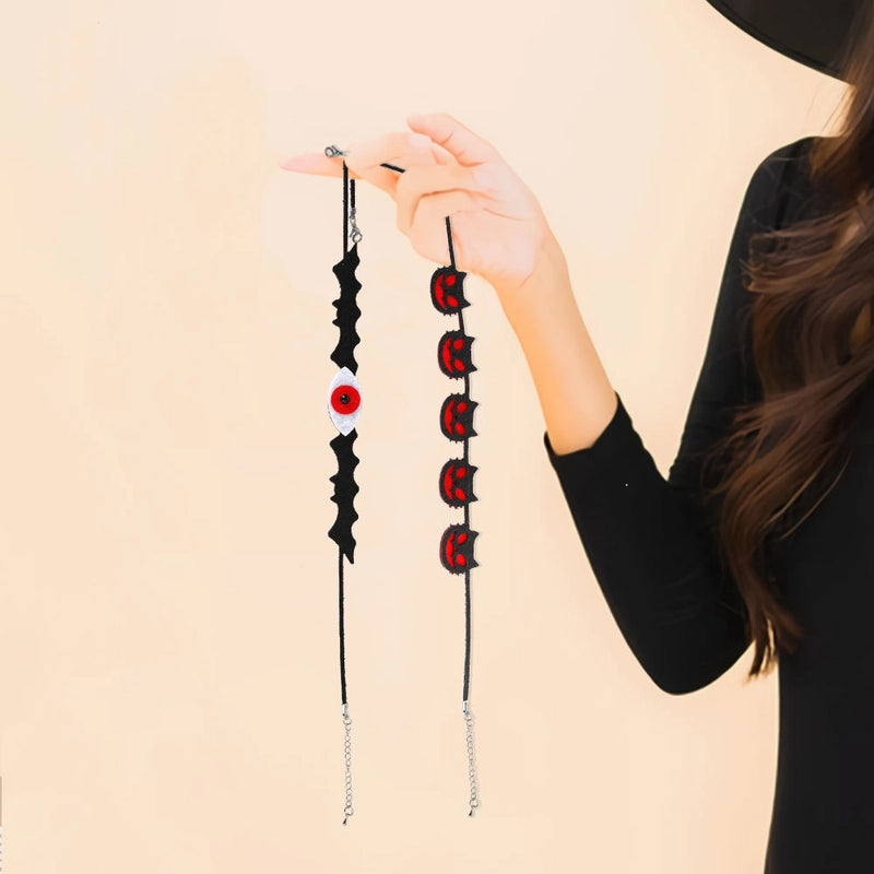 Halloween Minimalist Bat Skull Felt Cloth Holiday Daily Party Necklace