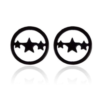 1 Pair Fashion Star Moon Tree Plating Hollow Out 304 Stainless Steel 18K Gold Plated Ear Studs