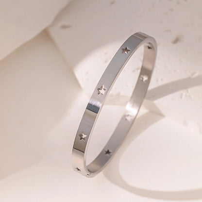 Minimalist Pentagram 304 Stainless Steel Bangle In Bulk