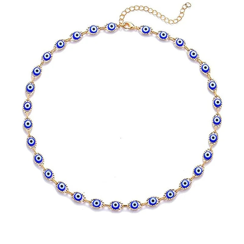 Retro Devil's Eye Copper Plating Unisex Bracelets Anklet Necklace